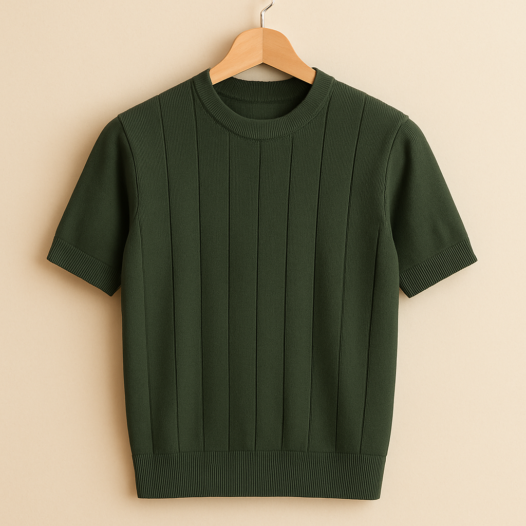 Ribbed knit T-shirt
