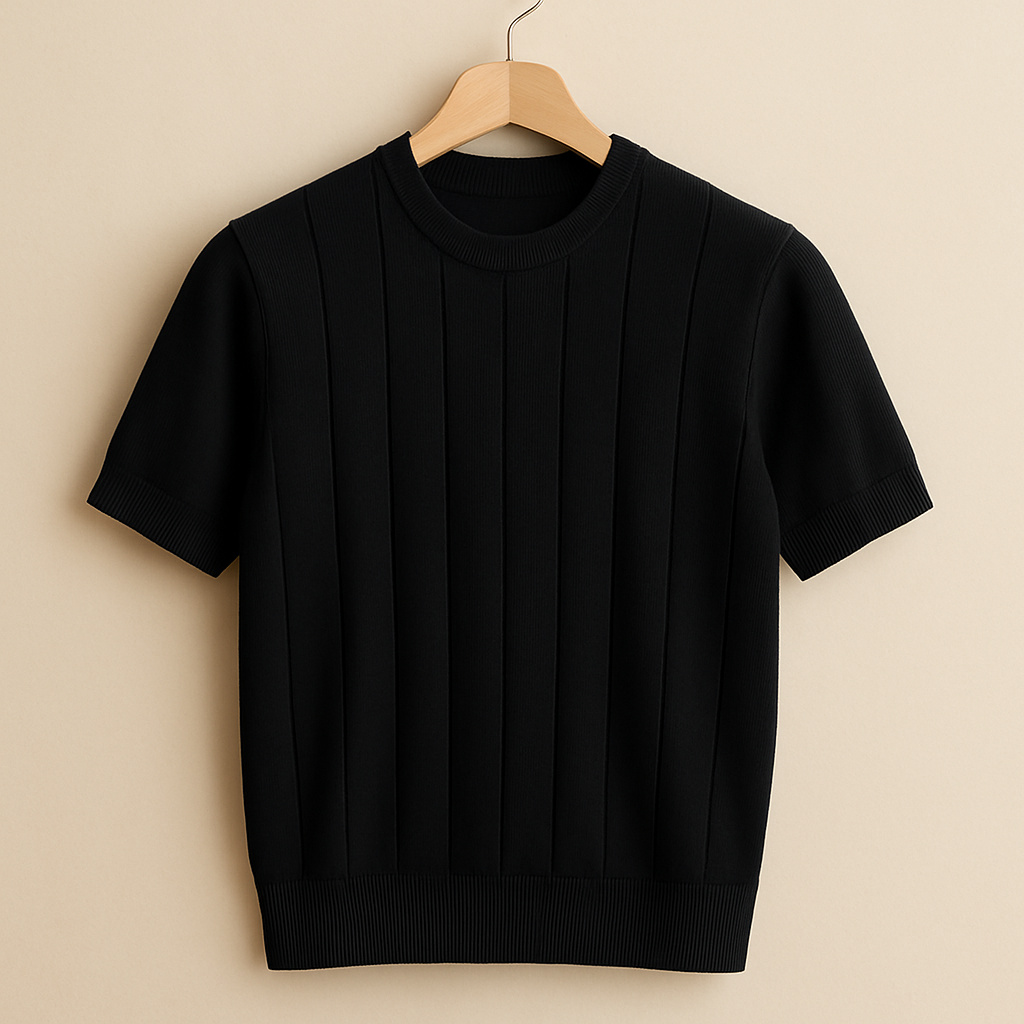 Ribbed knit T-shirt