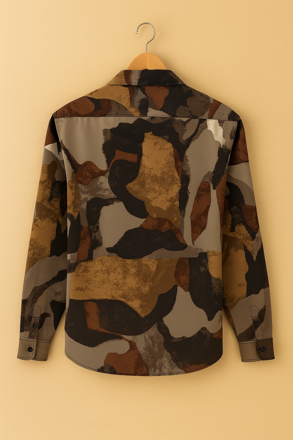 camouflage-print shirt