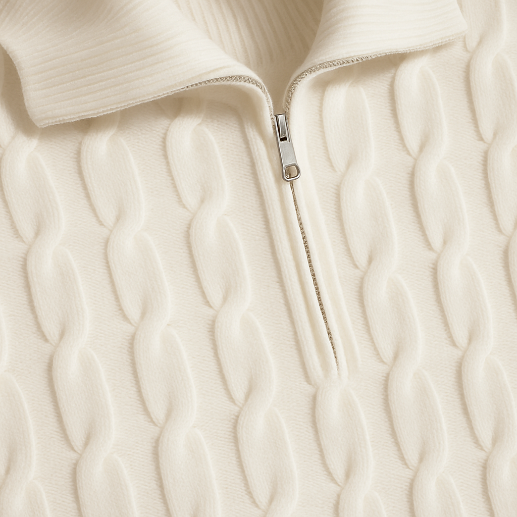 Herringbone Half-Zip Sweater