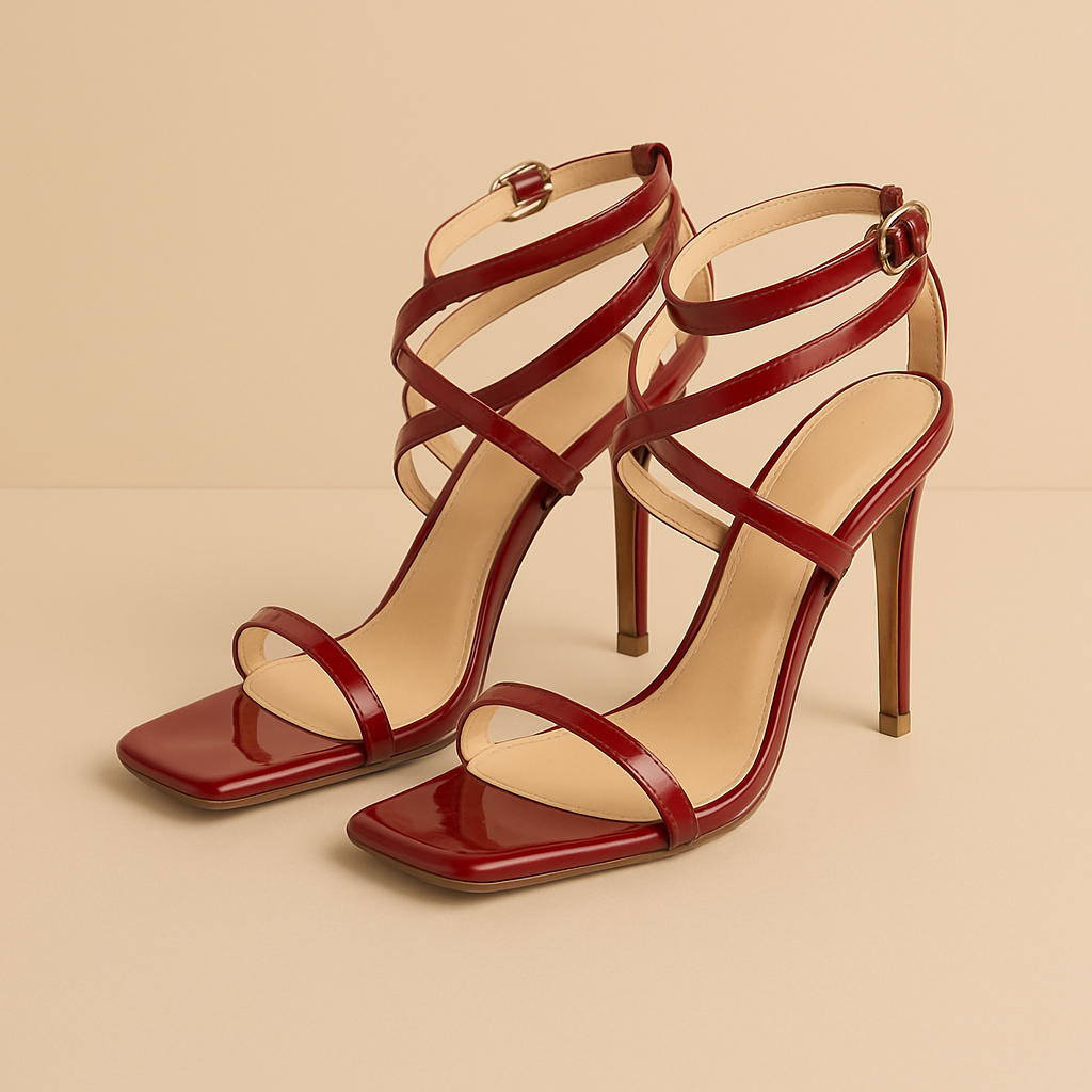 Square-Toe Stiletto Heels