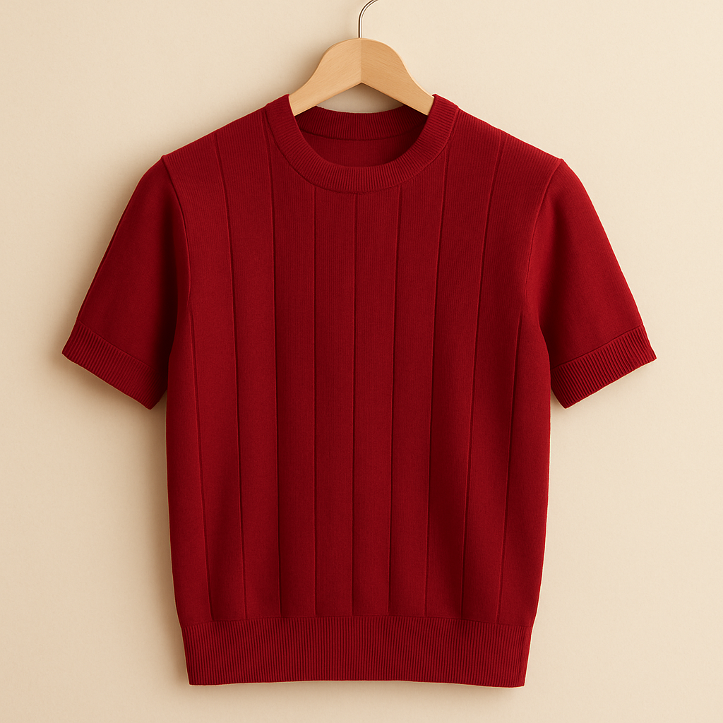 Ribbed knit T-shirt