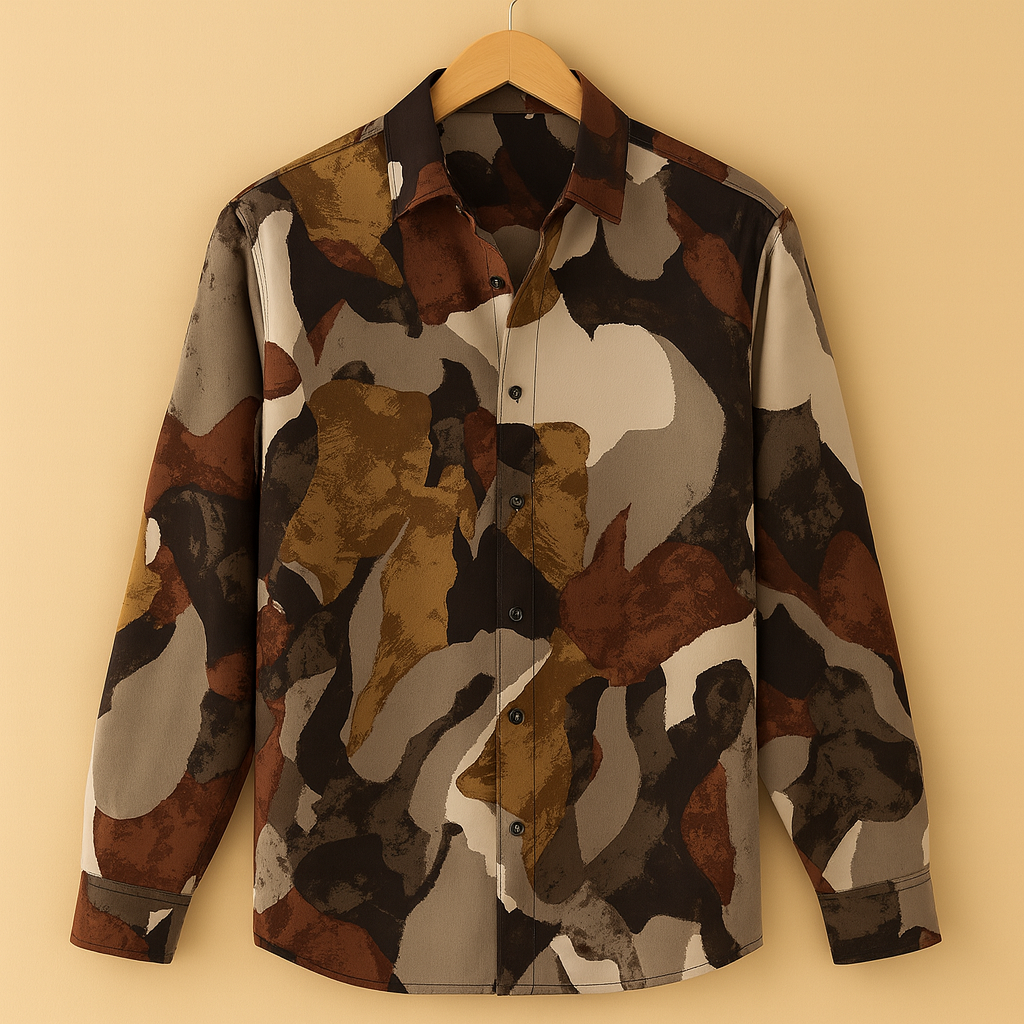 camouflage-print shirt